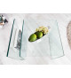 Table d'appoint porte revues en verre trempé