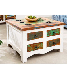 Table basse coffre en bois recyclé