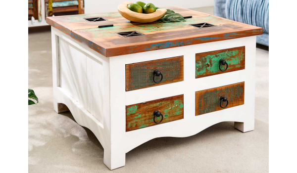 Table basse coffre en bois recyclé