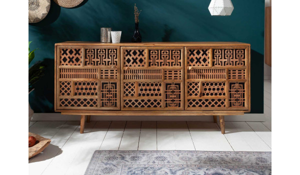 Buffet décoratif 160 cm en bois de manguier