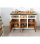 Buffet blanc et bois recyclé coloré