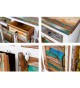 Buffet blanc et bois recyclé coloré