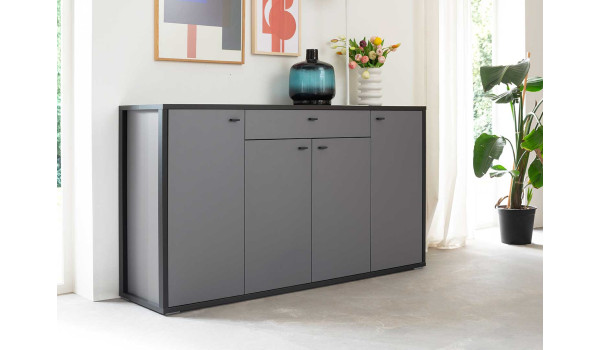 Meuble buffet gris moderne 165 cm