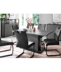 Table de repas grise anthracite moderne 160 cm