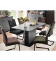 Table de repas grise anthracite moderne 160 cm