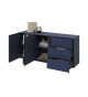 Meuble buffet bleu marine 2 portes 3 tiroirs