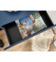 Meuble buffet bleu marine 3 portes 3 tiroirs