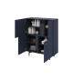Commode haute bleue marine 4 portes
