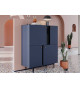 Commode haute bleue marine 4 portes