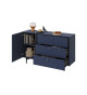 Buffet bleu marine 1 porte 3 tiroirs 138 cm