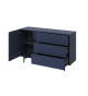 Buffet bleu marine 1 porte 3 tiroirs 138 cm