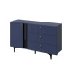 Buffet bleu marine 1 porte 3 tiroirs 138 cm