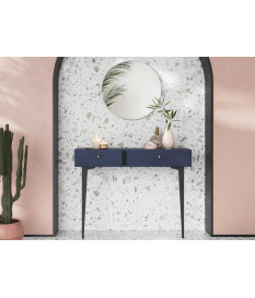 Console design bleue marine 2 tiroirs