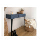 Console design bleue marine 2 tiroirs