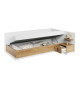 Lit coffre levage à droite 90x200 avec sommier et matelas