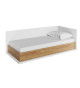 Lit coffre levage à droite 90x200 avec sommier et matelas