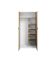 Armoire de chambre 2 portes blanche et chêne
