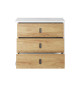 Commode à tiroirs blanche et bois