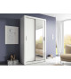 Armoire à porte coulissante et miroir blanche