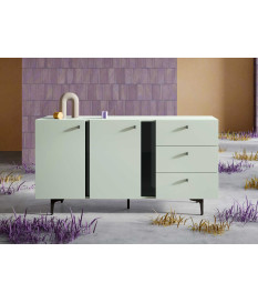 Buffet 2 portes 3 tiroirs coloris vert sauge
