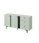 Buffet 2 portes 3 tiroirs coloris vert sauge