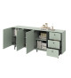 Buffet 3 portes 3 tiroirs coloris vert sauge