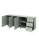 Buffet 3 portes 3 tiroirs coloris vert sauge