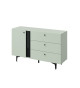 Buffet vert sauge 1 porte 3 tiroirs 138 cm