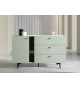Buffet vert sauge 1 porte 3 tiroirs 138 cm