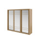 Grande armoire coulissante avec miroir chêne Shetland