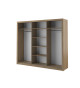 Grande armoire coulissante avec miroir chêne Shetland