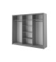 Grande armoire coulissante avec miroir grise