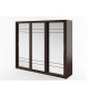 Grande armoire coulissante avec miroir finition wengé