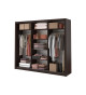 Grande armoire coulissante avec miroir finition wengé