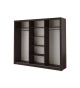 Grande armoire coulissante avec miroir finition wengé