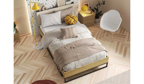 Lit avec tiroir de lit 90x200 avec sommier