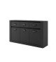Buffet noir 3 portes 3 tiroirs 160 cm