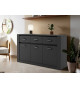 Buffet noir 3 portes 3 tiroirs 160 cm