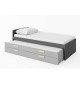 Lit 90x200 + tiroir-lit avec sommier et matelas