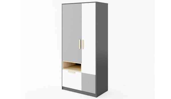 Armoire de chambre enfant 2 portes 1 tiroir