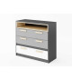 Commode de chambre 3 tiroirs 1 niche