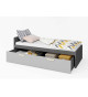 Lit simple 90x200 avec tiroir de rangement