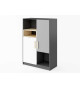 Rangement chambre enfant gris, blanc et bois
