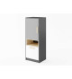 Petit meuble de rangement gris, blanc et bois