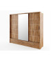Grande armoire Chêne Stirling coulissante avec miroir