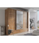Grande armoire Chêne Stirling coulissante avec miroir