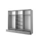 Grande armoire Grise coulissante avec miroir