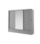 Grande armoire Grise coulissante avec miroir