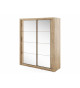 Armoire 2 portes coulissantes avec miroir Chêne Shetland