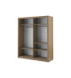 Armoire 2 portes coulissantes avec miroir Chêne Shetland
